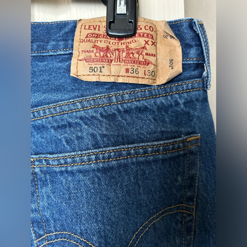 Vintage Levis 501 WPL-423 Straight Leg Jeans Button Fly Size 36x30 Men’s - Picture 5 of 12
